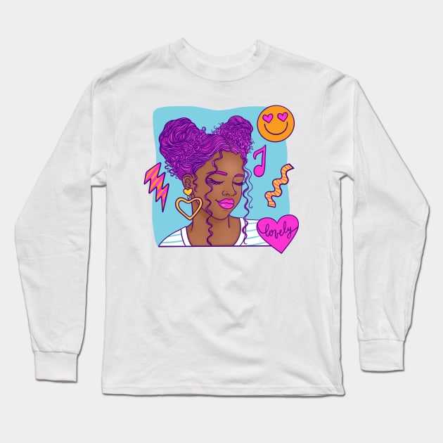 Lovely Curly Long Sleeve T-Shirt by @isedrawing